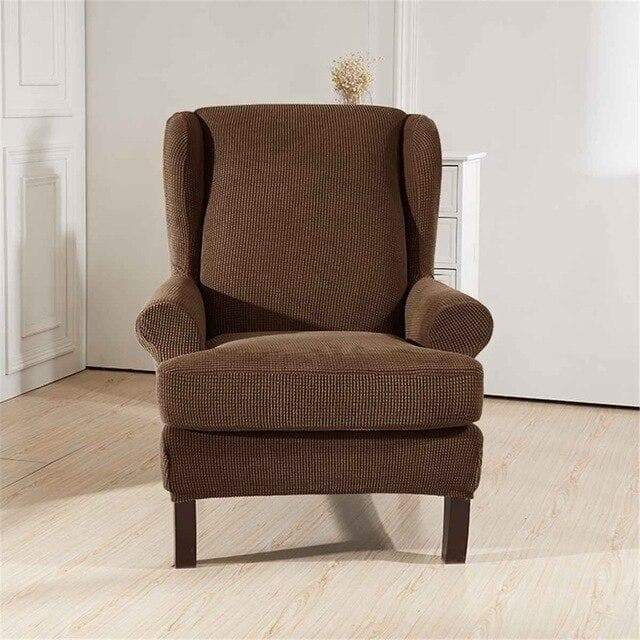 housse de fauteuil crapaud café