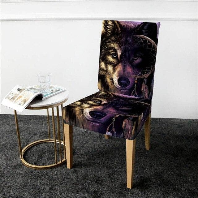 Housse de Chaise Loup Amérindien | Housse Design