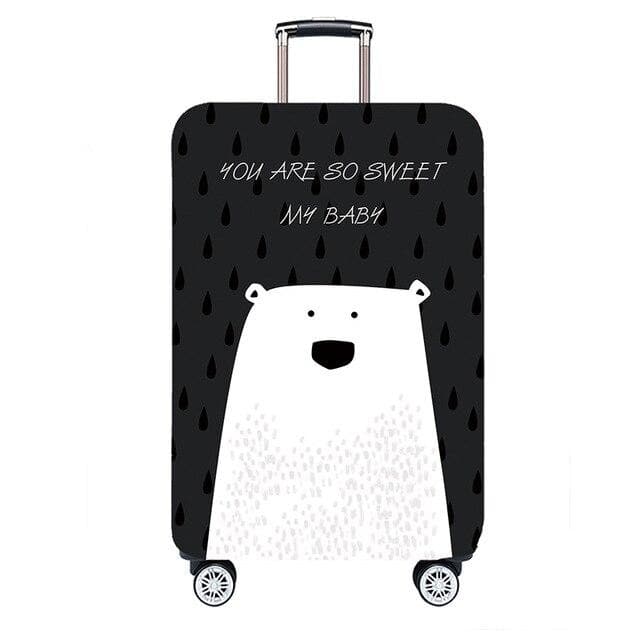 Housse de valise ours blanc