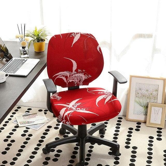 Housse de Chaise de bureau lys rouge