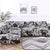 Housse de Canapé d'Angle Baroque Gris et Noir