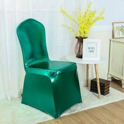 Housse de Chaise Mariage Vert Métal | Housse Design