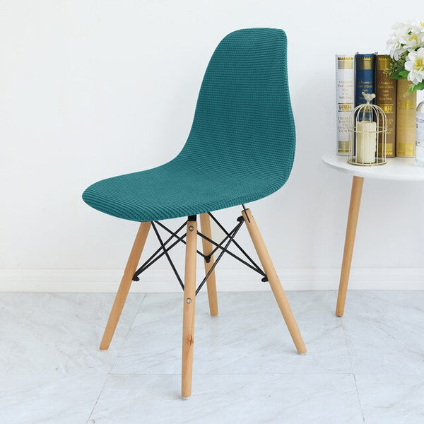 SCANBECK - Housse pour chaise scandinave bleu canard