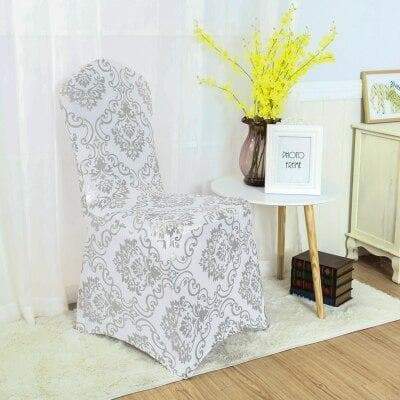 Housse de Chaise Mariage Fleur d'Argent | Housse Design