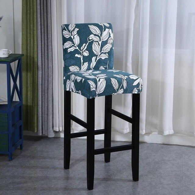 Housse tabouret de bar fleurs blanches