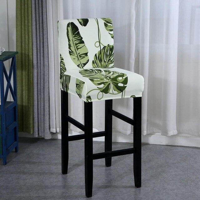 Housse de tabouret de bar rond, motif fleurs tropicales et Housse de tabouret de bar rond, motif fleurs tropicales et