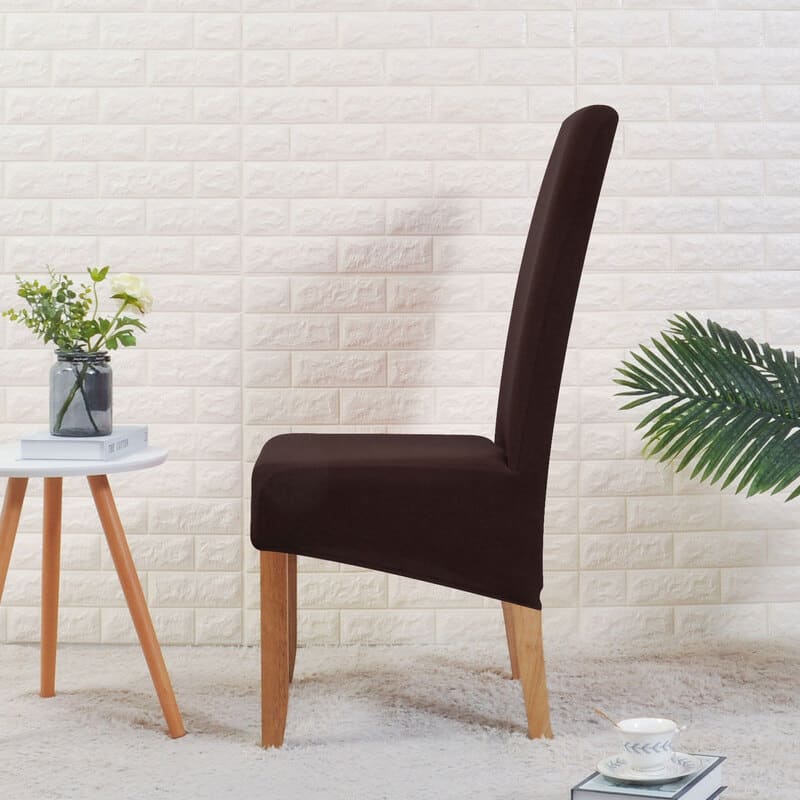 vue de cote housse de chaise large café