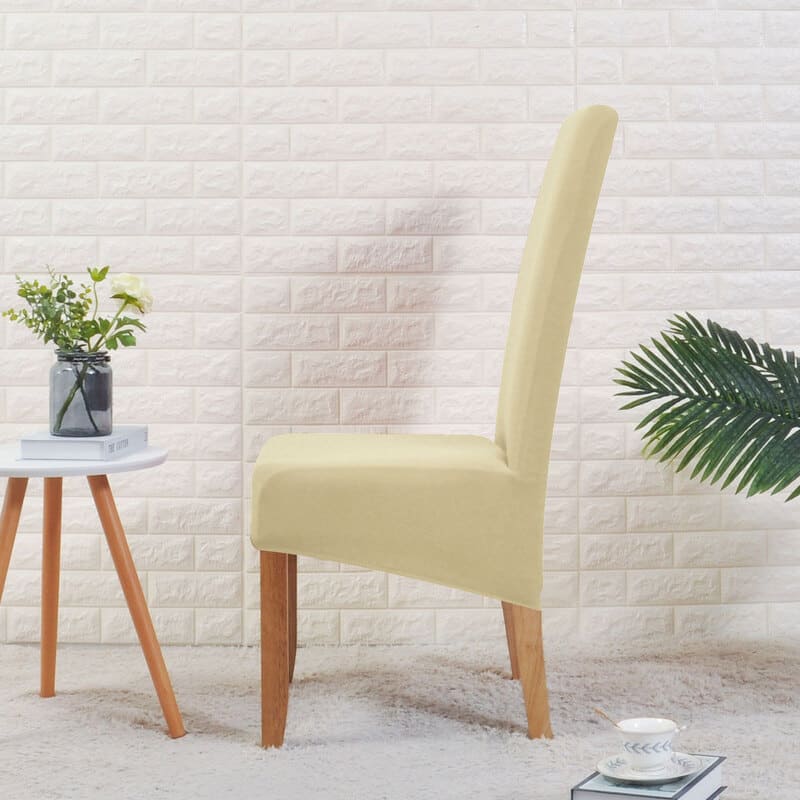 vue de côté housse de chaise large crème