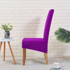 vue de côté housse de chaise large violet