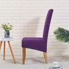 vue de côté housse de chaise large violet