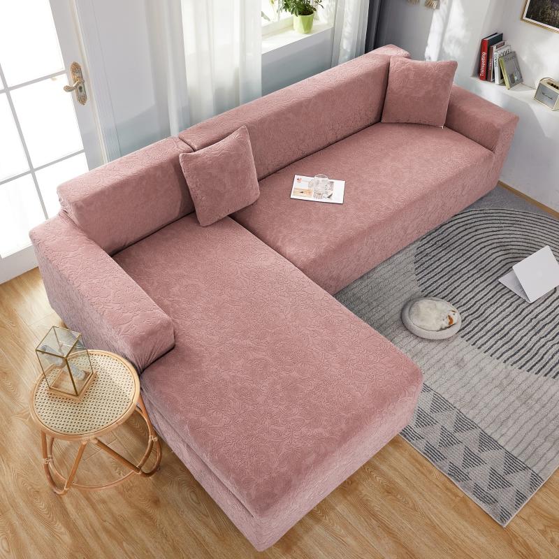 vHousse de Canapé d&#39;Angle Fleur Rose vue de dessus