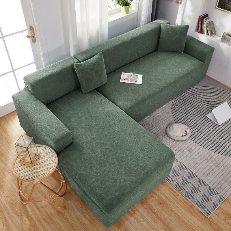 vue de dessus Housse de Canapé d&#39;Angle microfibre Fleur Vert d&#39;eau