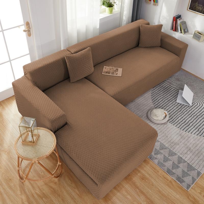 vue dessus Housse de Canapé d&#39;Angle Microfibre Marron