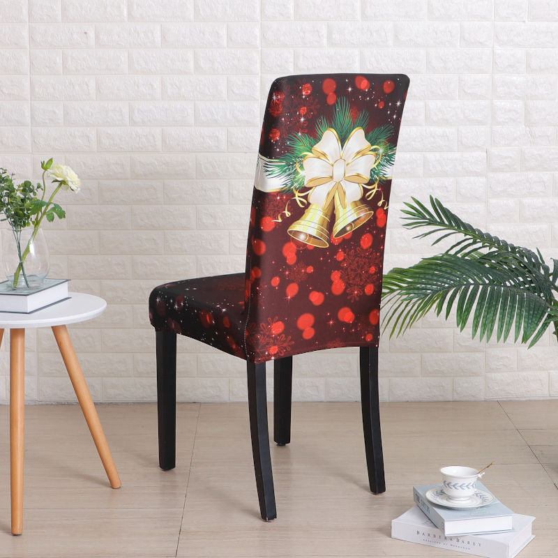 vue de dos Housse de Chaise Cloche de Noël