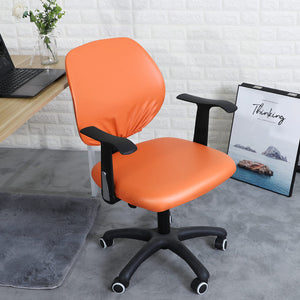 miniature tissu extensible housse de chaise bureau cuir orange