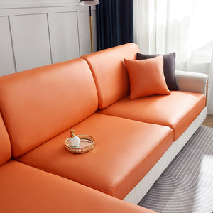 miniature vue rapprochée housse pour coussin d&#39;assise de canapé cuir pu orange