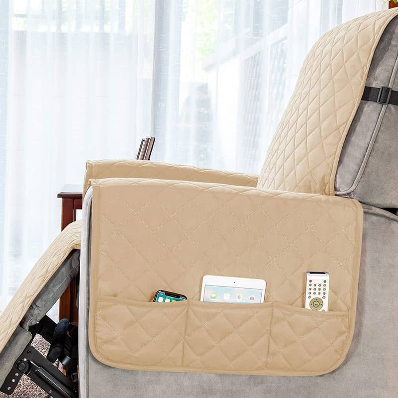 vue latérale Protège Fauteuil Beige