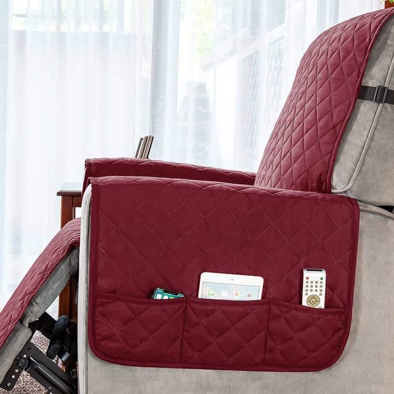 vue latérale Protège Fauteuil Bordeaux