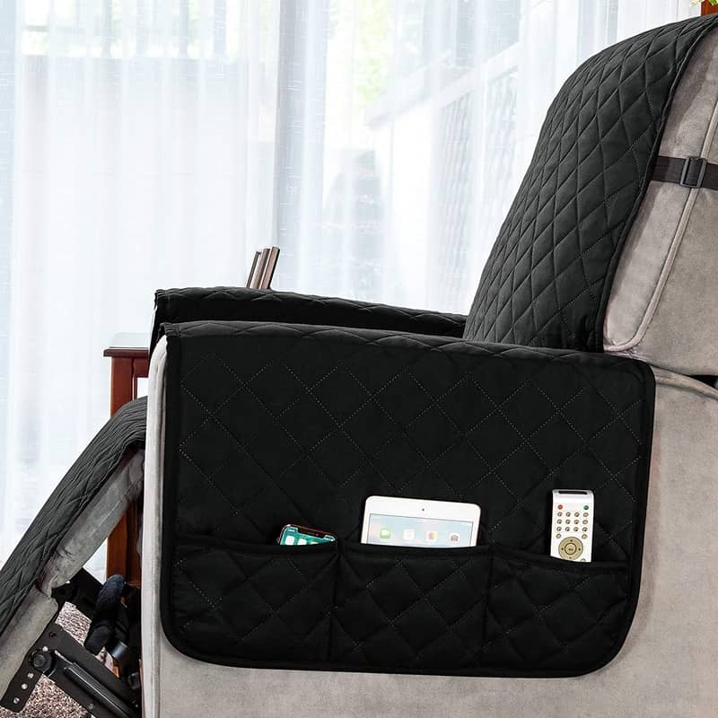 Vue latérale Protège Fauteuil Noir