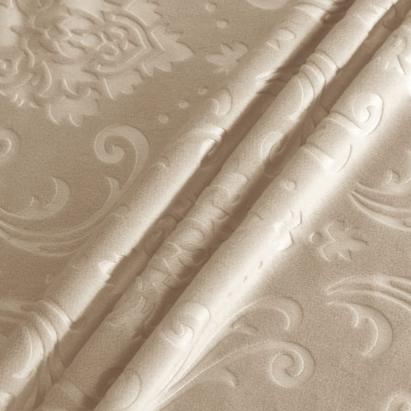 vue rapprochee housse de chaise velours lys beige