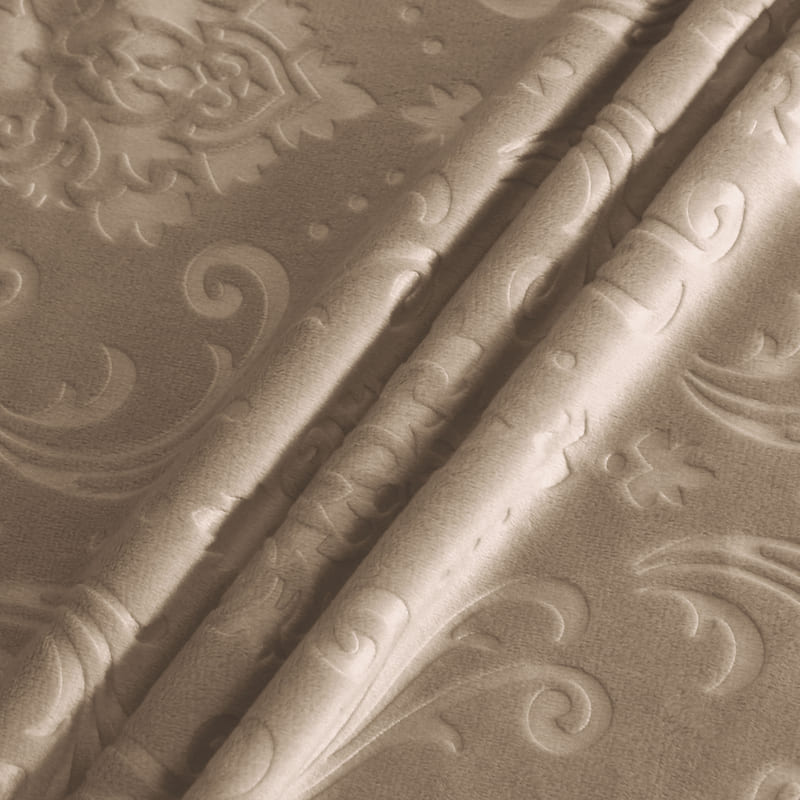 vue rapprochee housse de chaise velours lys brun