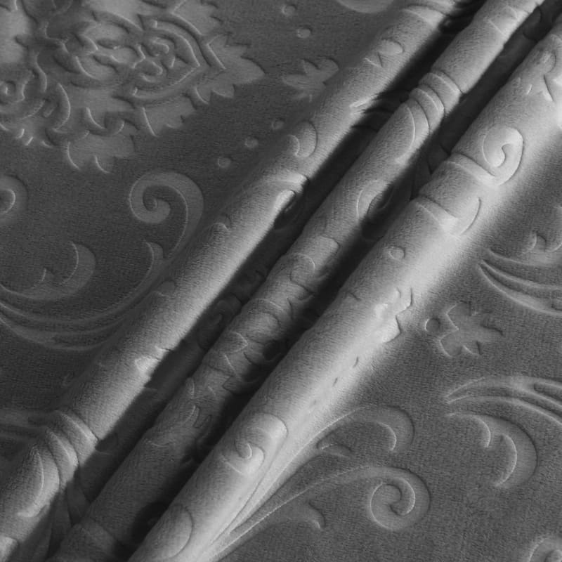 vue rapprochee housse de chaise velours lys gris anthracite