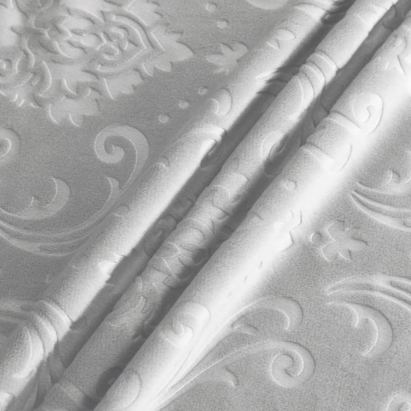 vue rapprochee housse de chaise velours lys gris