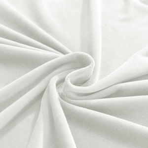 miniature vue rapprochée du tissu de la housse de canapé d&#39;angle velours blanc