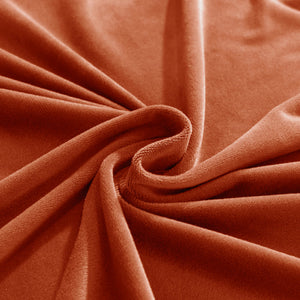 miniature vue rapprochée du tissu de la housse de canapé d&#39;angle velours citrouille