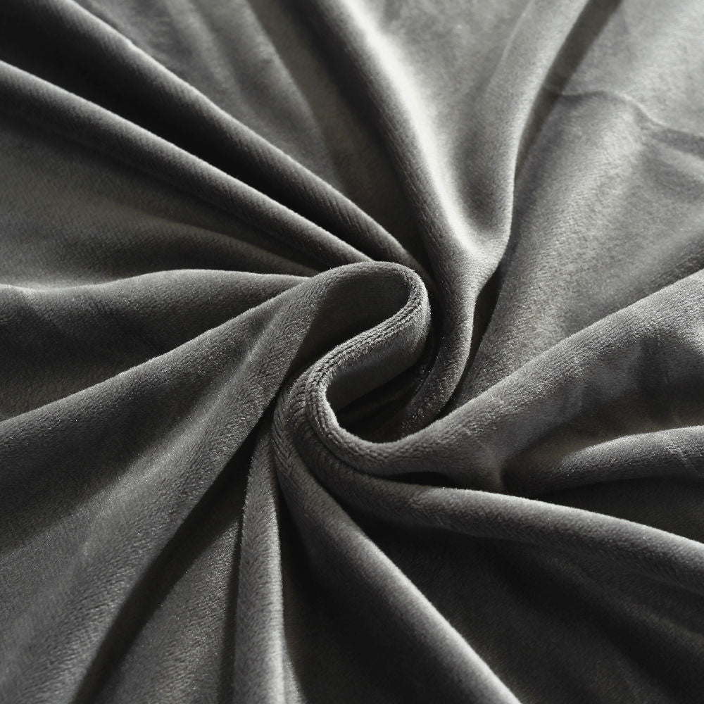 vue rapproché tissu velours housse de canapé d'angle gris