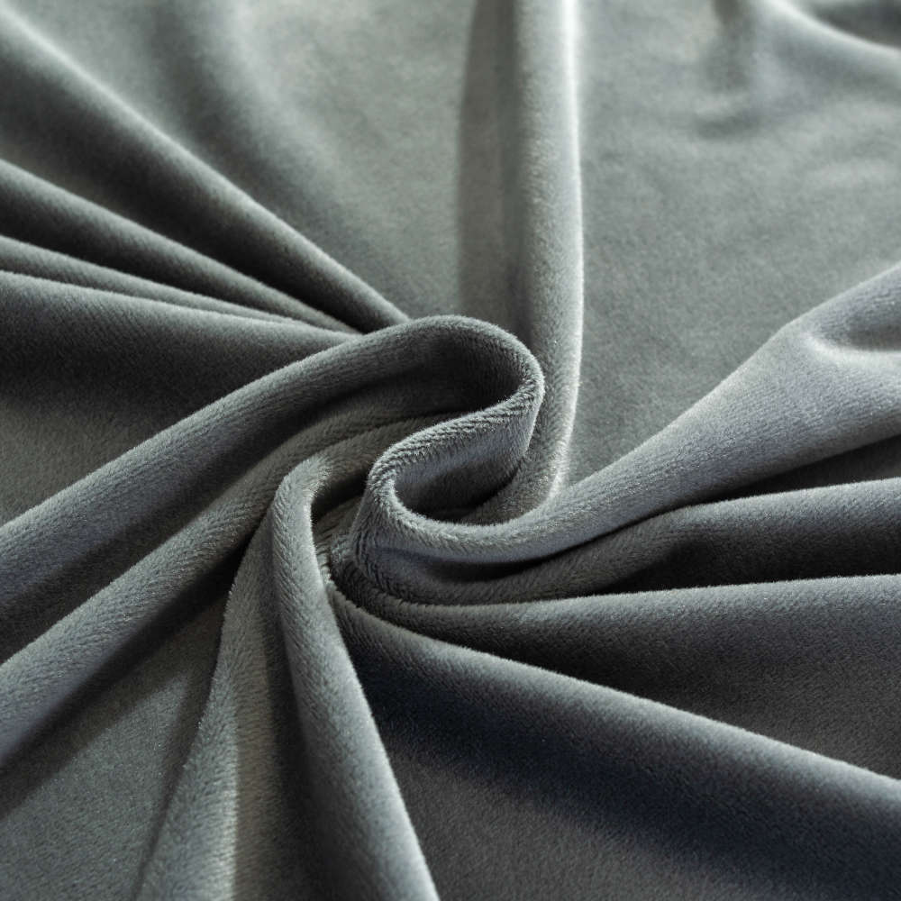 vue rapprochée tissu velours Housse de Canapé d'Angle Velours Gris clair