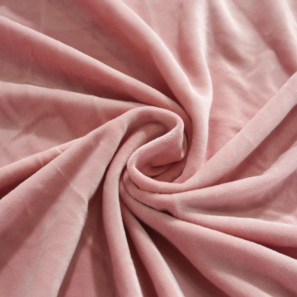 vue rapprochee tissu velours housse canapé angle rose poudré